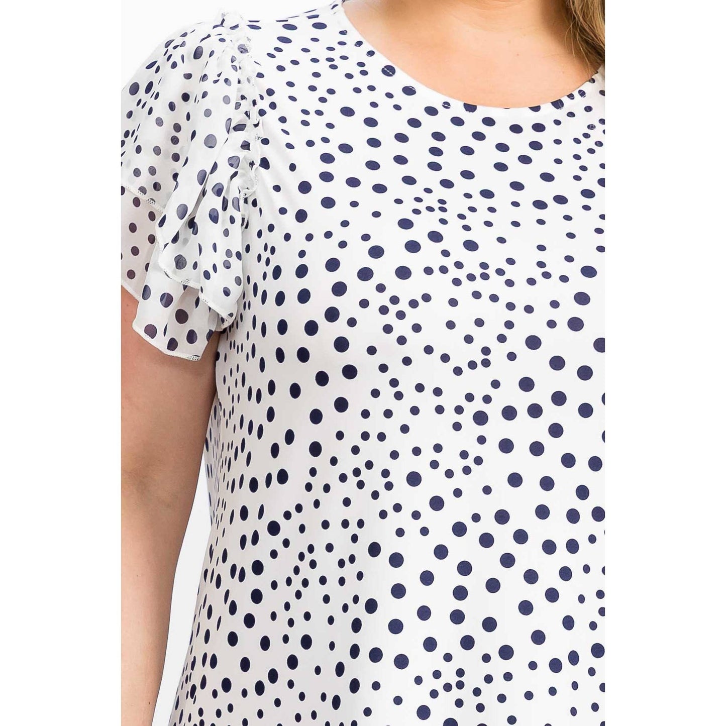 Plus Polka Dot Blouse-TPT