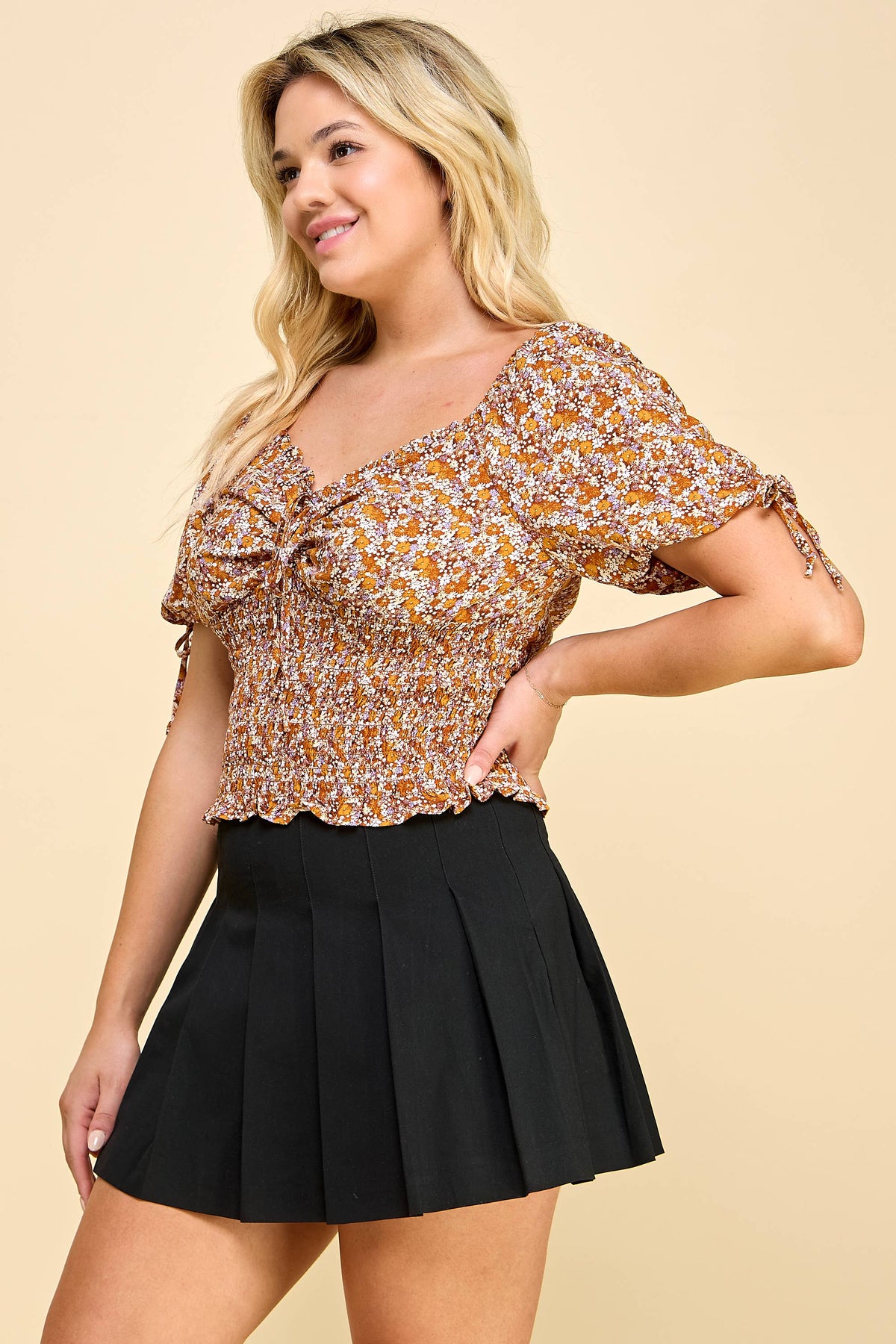 Smocked Floral Top-TPT