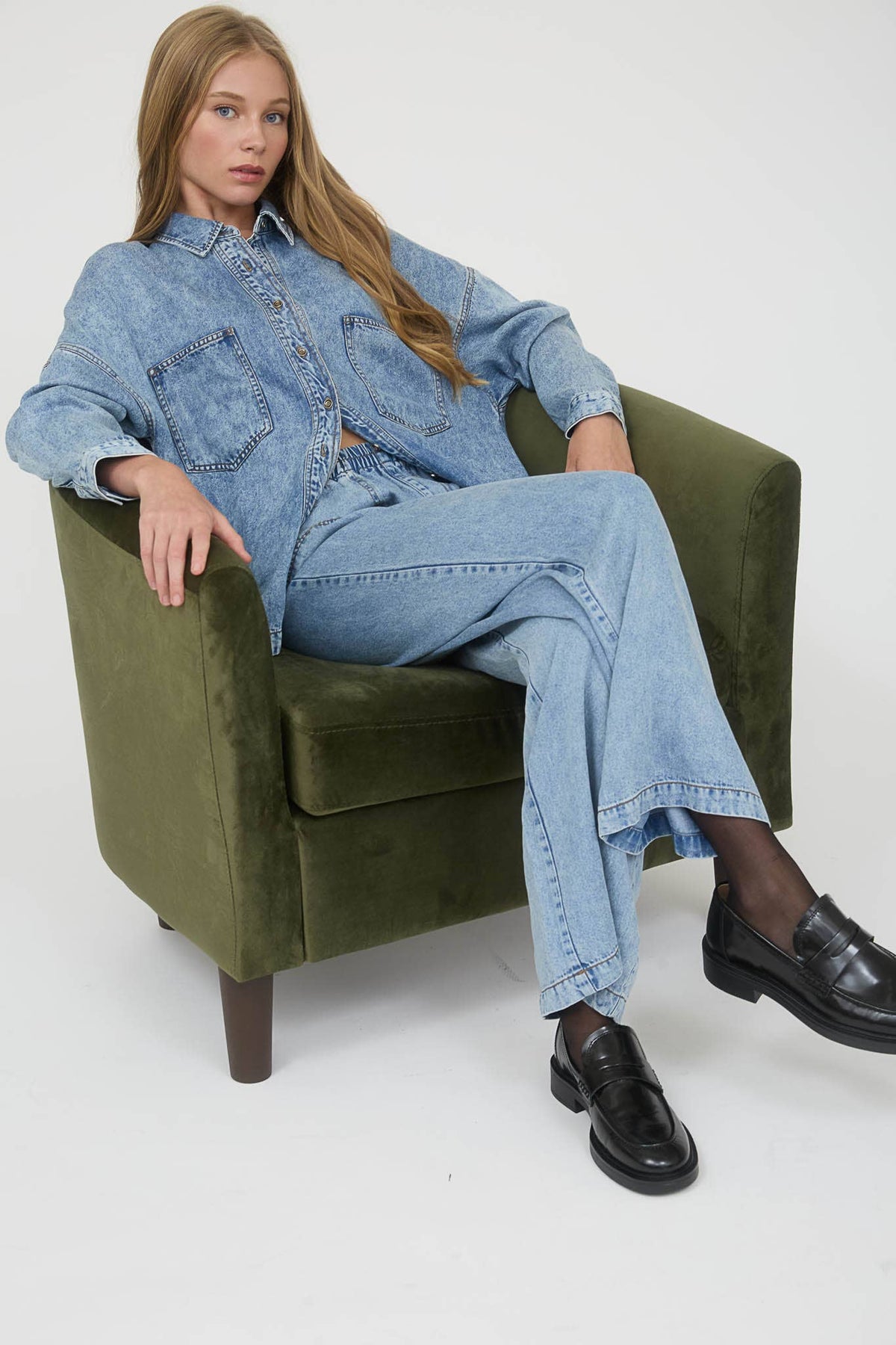Chambray Button Down Shirt-TPT
