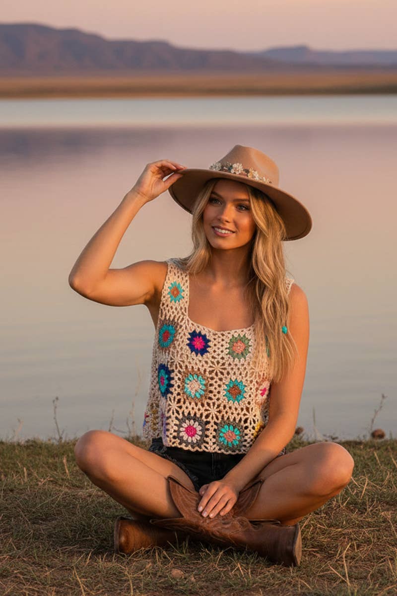 Multi-Color Crochet Top-TPT