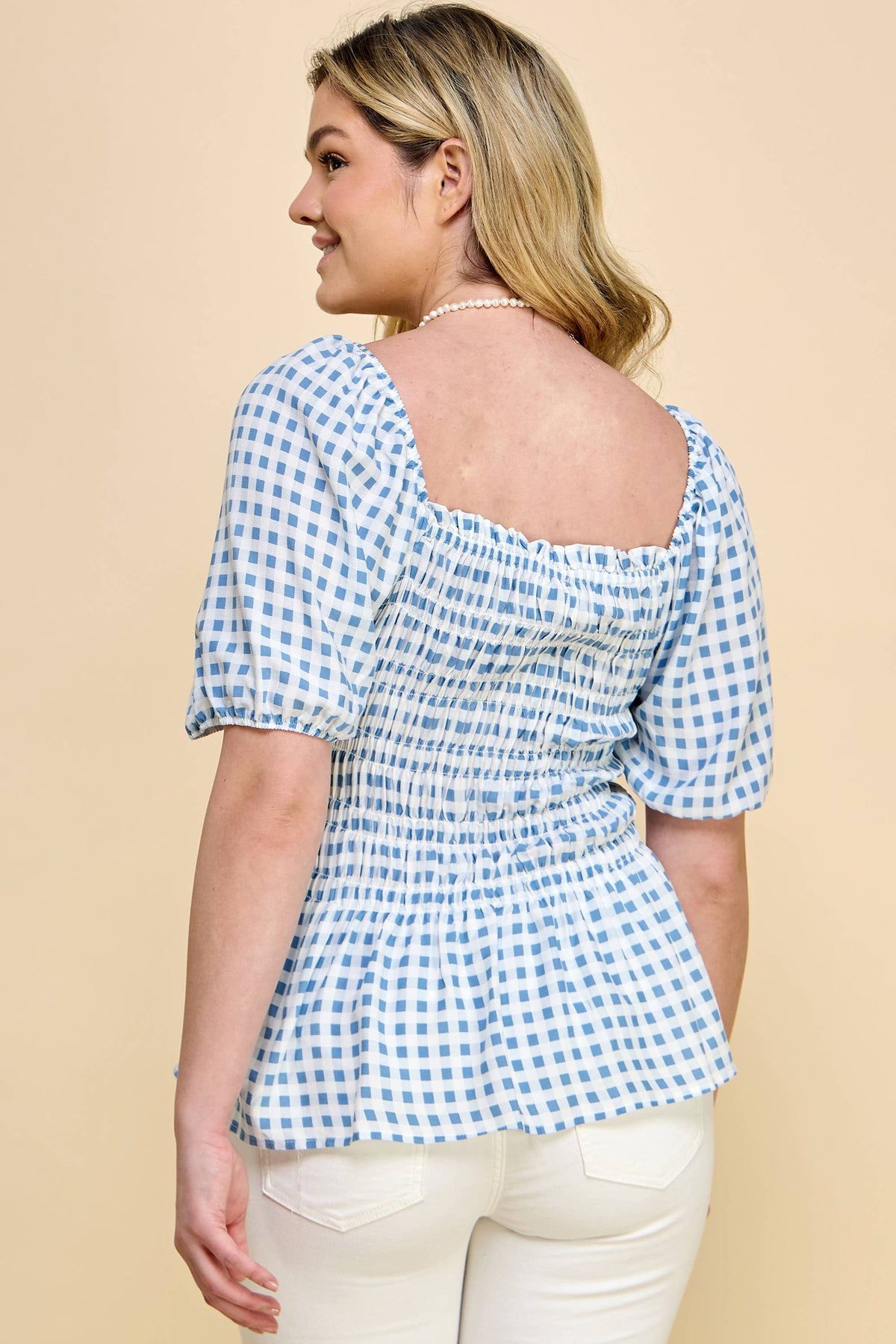 Puff Sleeve Smock Top-TPT