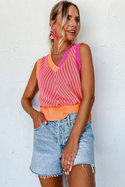 2 Tone Knit VNeck-TPT