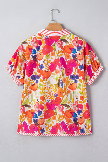 Striped Floral Blouse-TPT