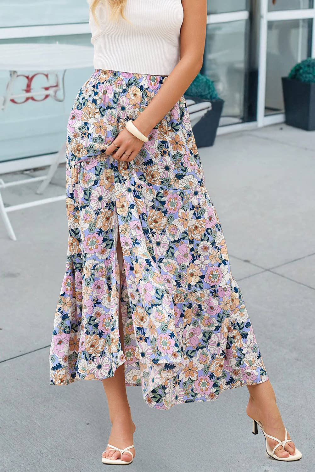 Bohemian Floral Maxi Skirt