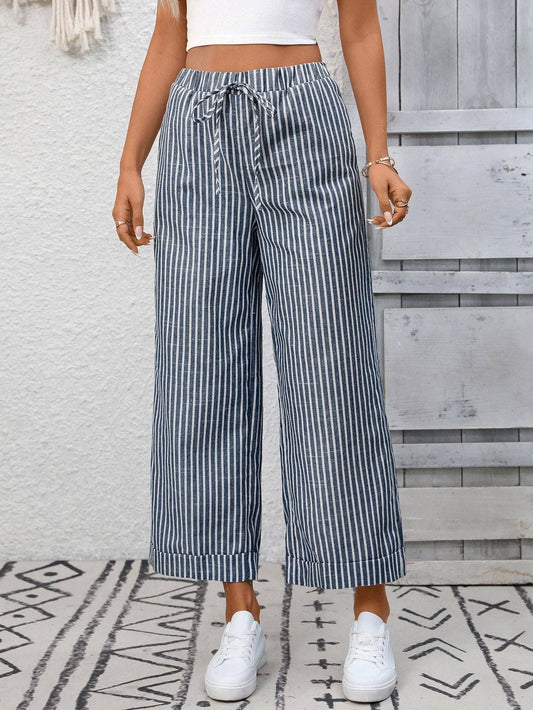 Striped Navy Pants-TPT