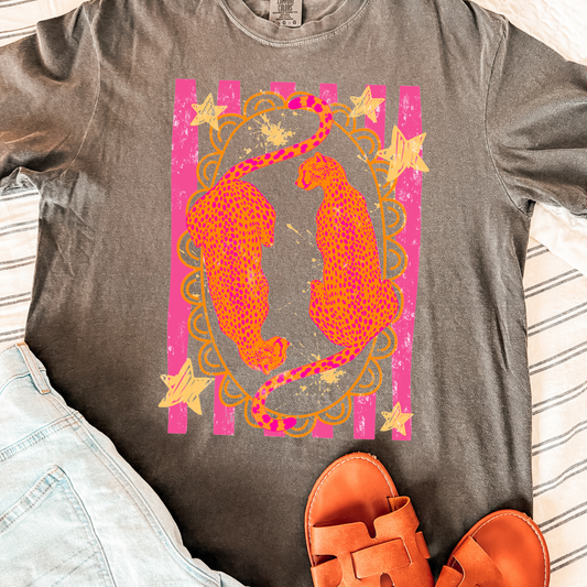 Yin&Yang Cheeah Graphic Tee- Comfort Colors