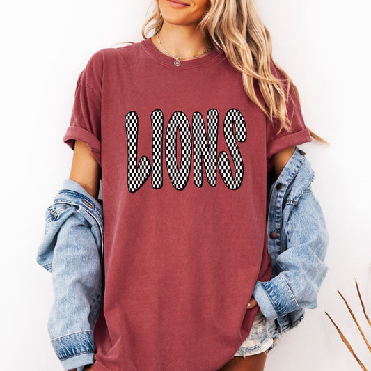 Lions Checkered Spirit Tee