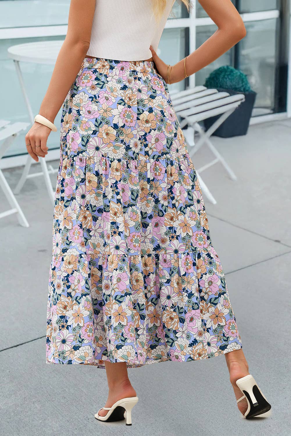 Bohemian Floral Maxi Skirt