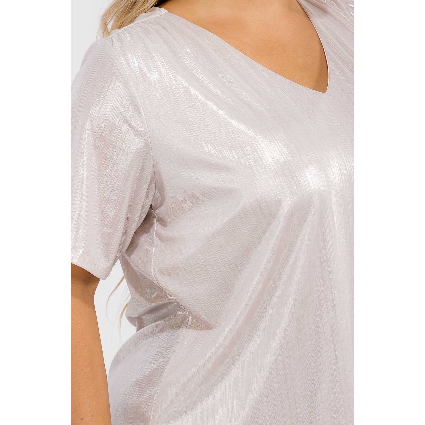 Plus VNeck Shimmer Blouse