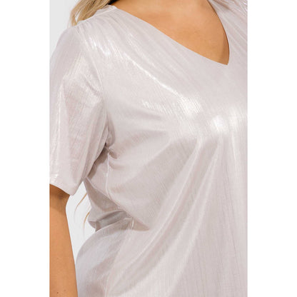 Plus VNeck Shimmer Blouse