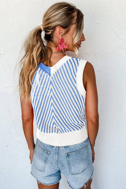 2 Tone Knit VNeck-TPT