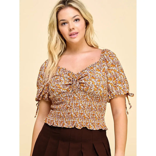Smocked Floral Top-TPT