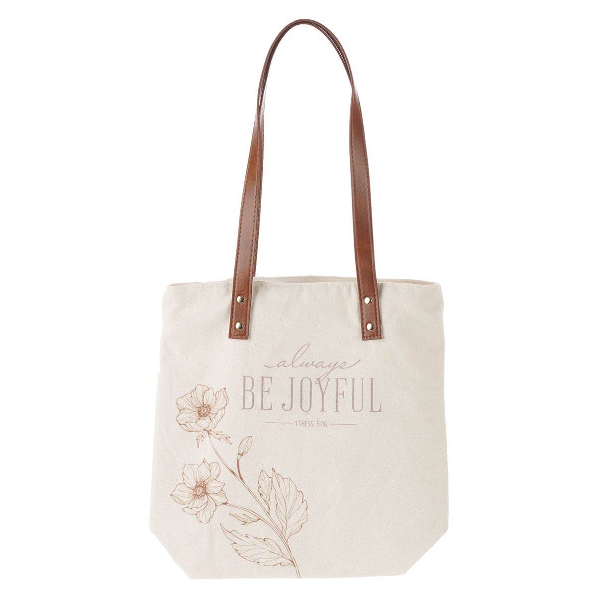 Christian Art Gifts - Tote Bag Canvas Be Joyful 1 Thess. 5:16