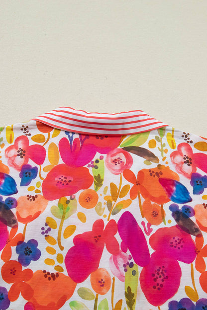 Striped Floral Blouse-TPT