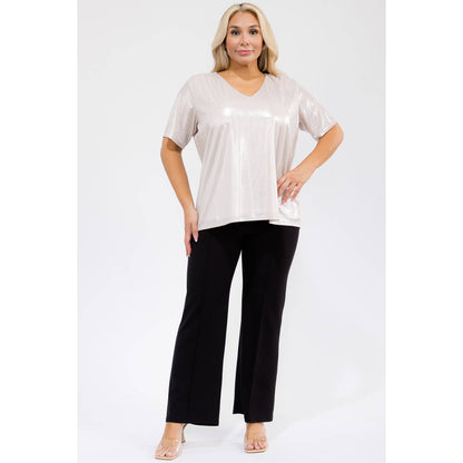 Plus VNeck Shimmer Blouse