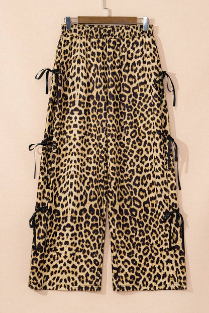 PRETTY BASH - Leopard Bow Tie Summer Pants
