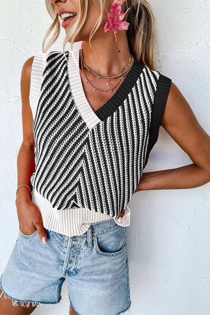 2 Tone Knit VNeck-TPT