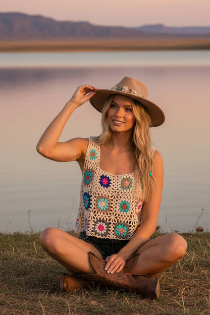 Multi-Color Crochet Top-TPT