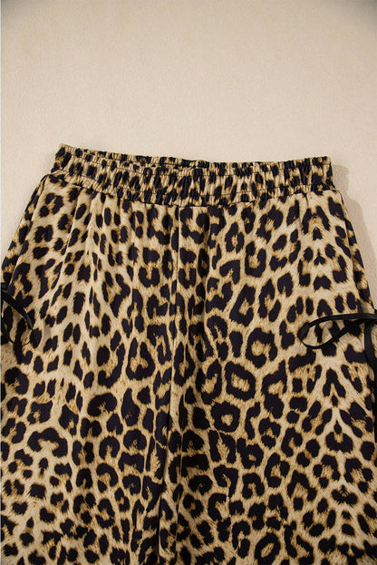 PRETTY BASH - Leopard Bow Tie Summer Pants