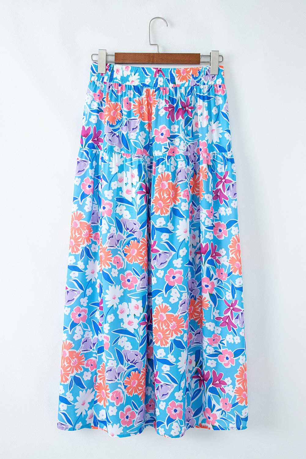 PRETTY BASH - Floral High Waist Wrap Maxi Skirt