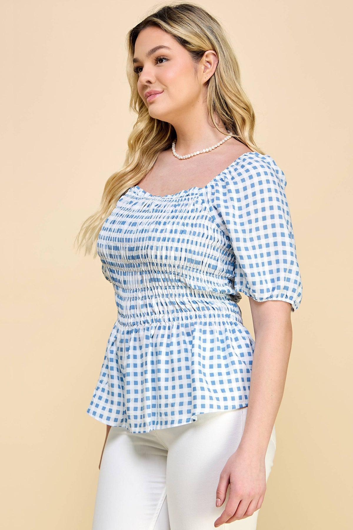 Puff Sleeve Smock Top-TPT