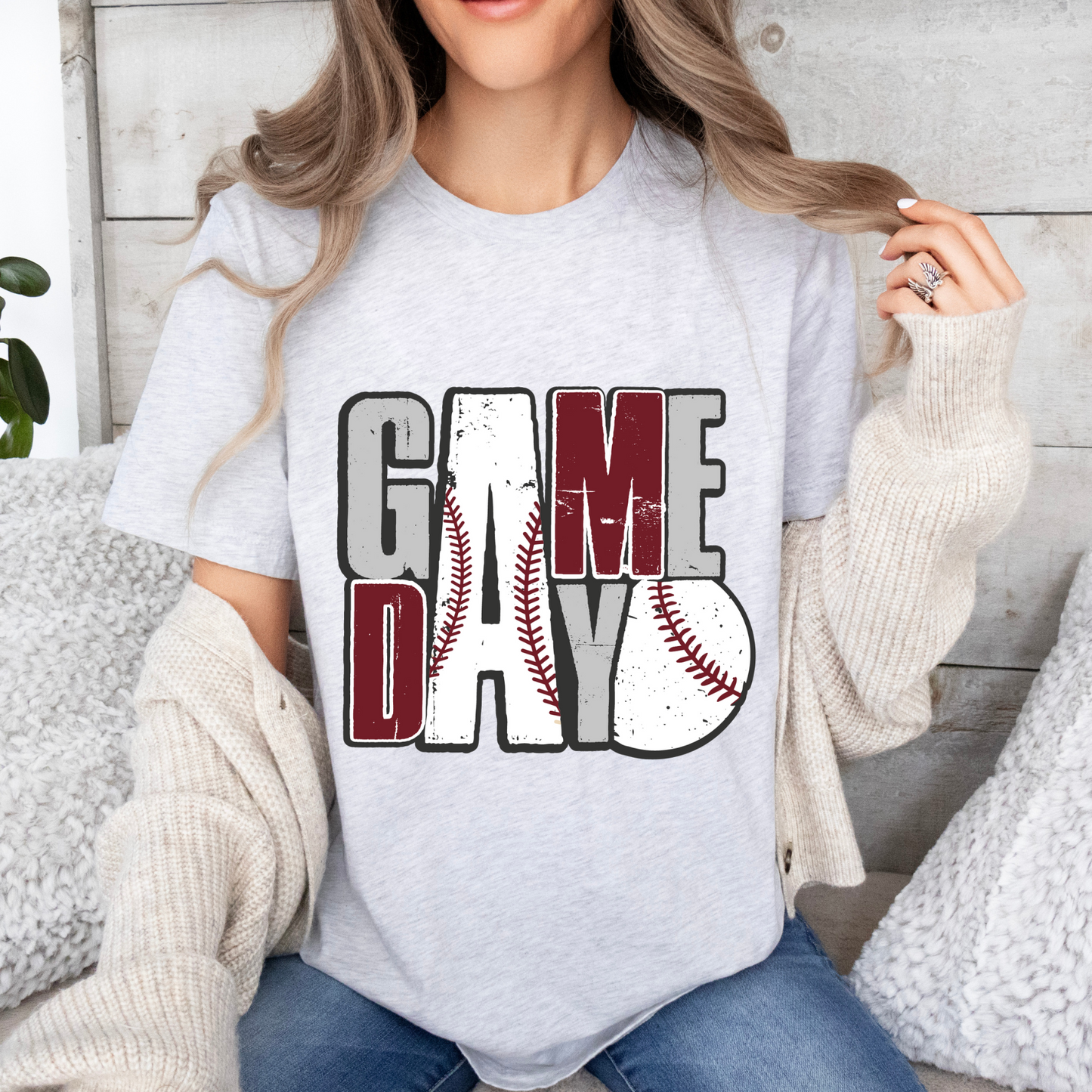Bella Canvas Black Heather Baseball Game Day T-Shirt
