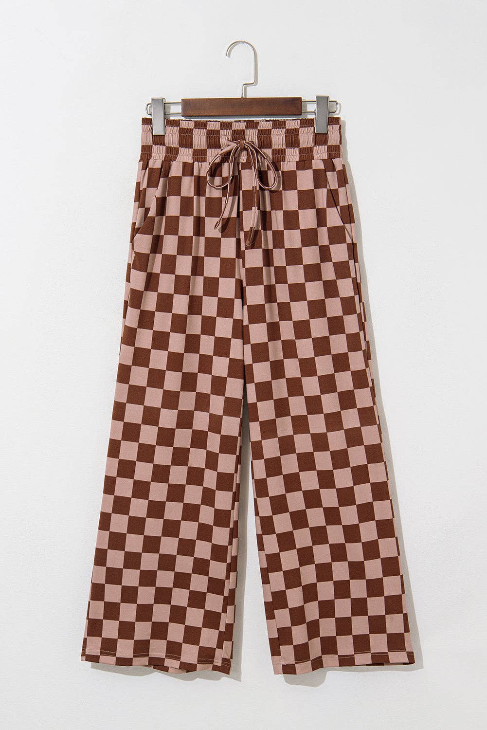 PRETTY BASH - Checker Elastic High Waist Summer Pants