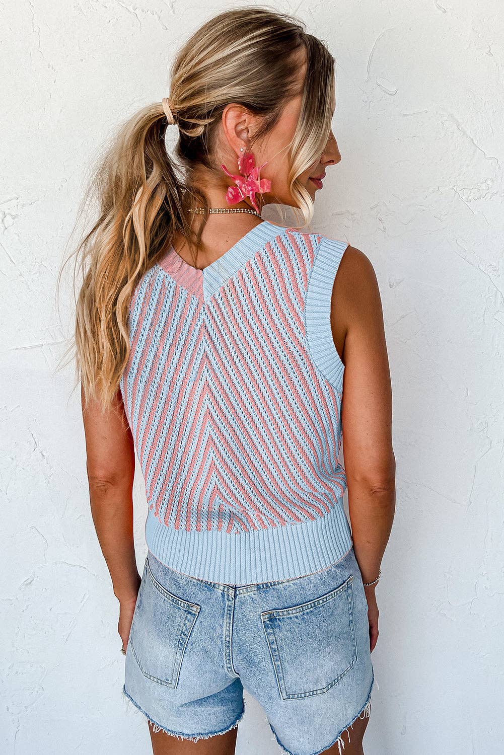 2 Tone Knit VNeck-TPT