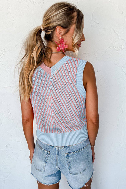 2 Tone Knit VNeck-TPT
