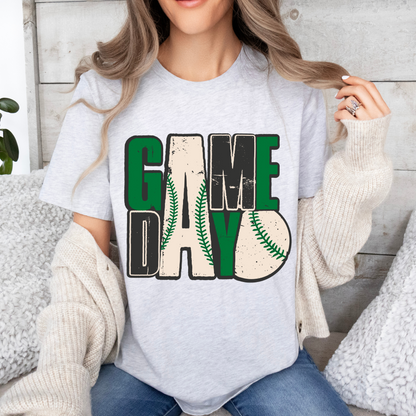 Bella Canvas Black Heather Baseball Game Day T-Shirt