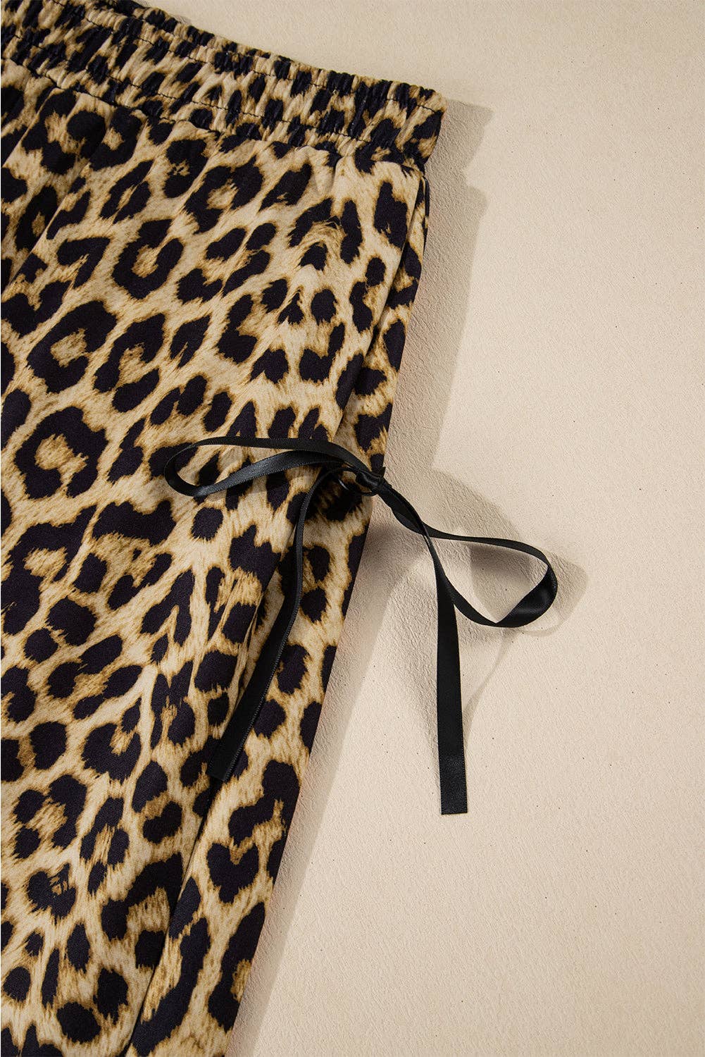 PRETTY BASH - Leopard Bow Tie Summer Pants