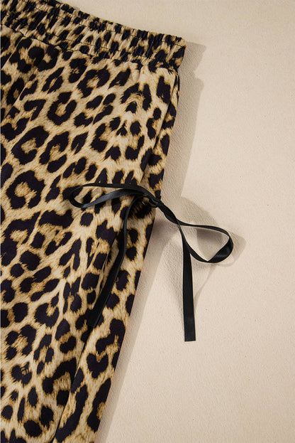 PRETTY BASH - Leopard Bow Tie Summer Pants