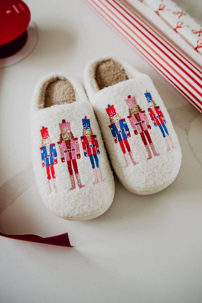 Katydid - Nutcrackers Christmas Holiday Sherpa Slippers