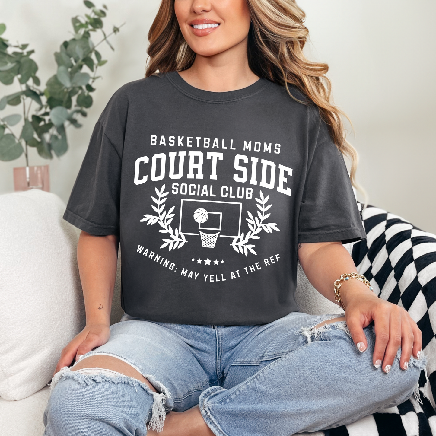 Basketball Moms Court Side Social Club T-Shirt