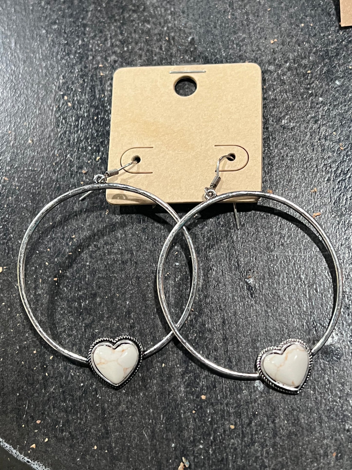 Heart silver Hoops-TPT
