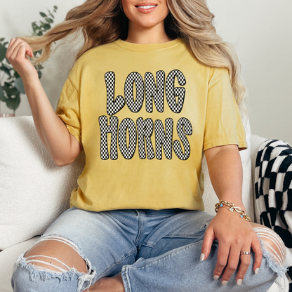 Checkered Longhorns Spirit Tee