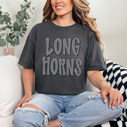 Checkered Longhorns Spirit Tee