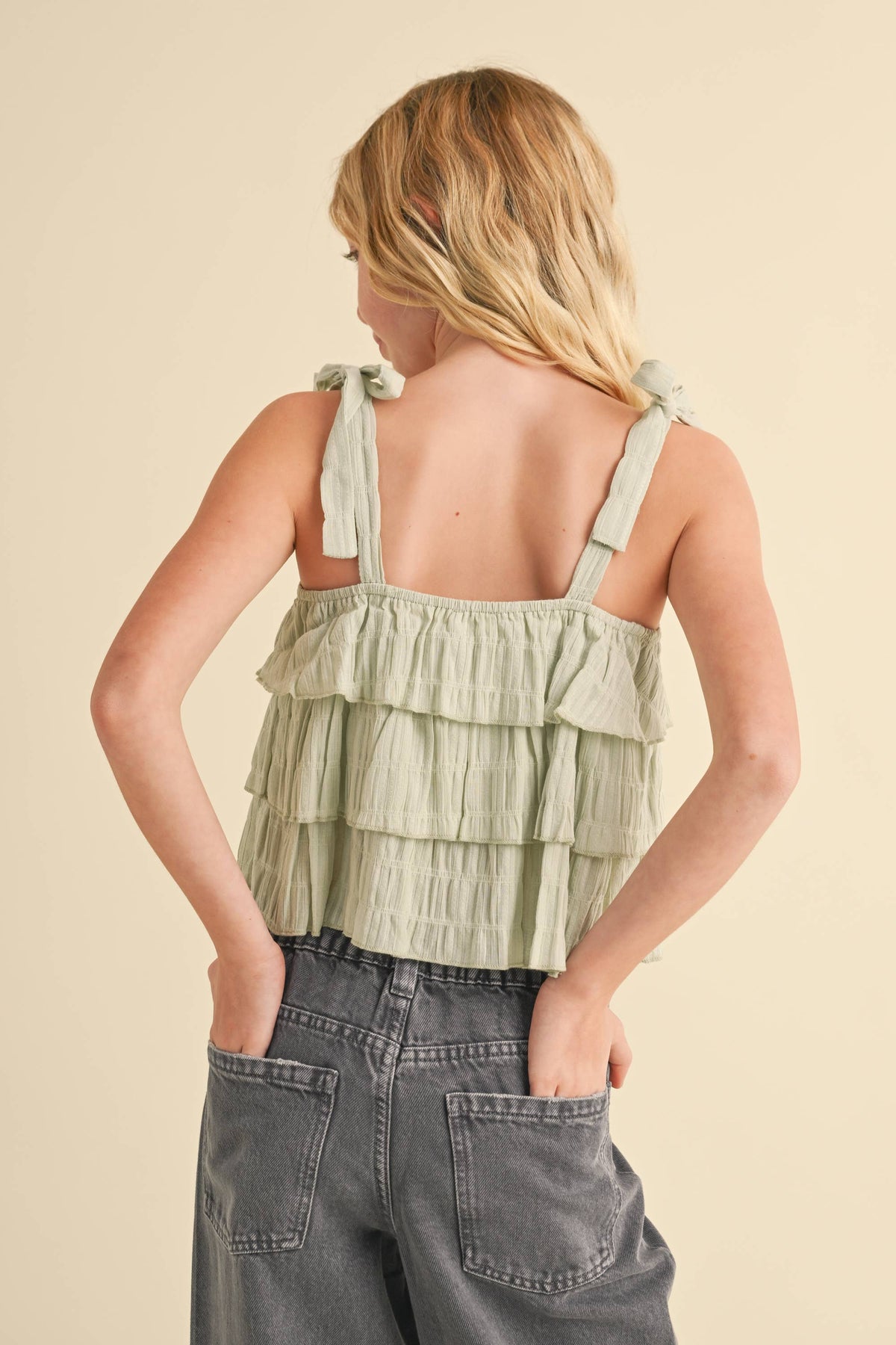heart and arrow - TWEEN KIDS GIRLS SLEEVELESS TIERED TOP (7-14)