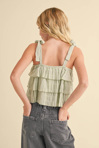 heart and arrow - TWEEN KIDS GIRLS SLEEVELESS TIERED TOP (7-14)
