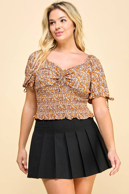 Smocked Floral Top-TPT