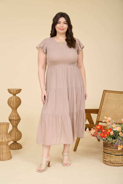 Curvy Tiered Midi Dress