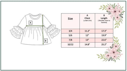 Kids Cream Ecru 3 Ruffle Sleeve Blouse Shirt