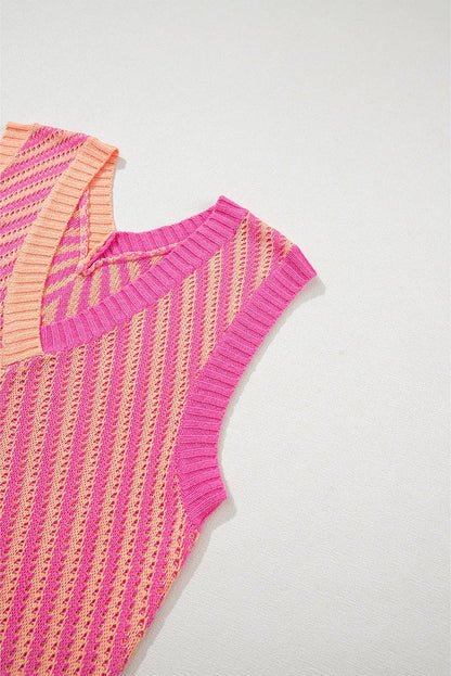 2 Tone Knit VNeck-TPT