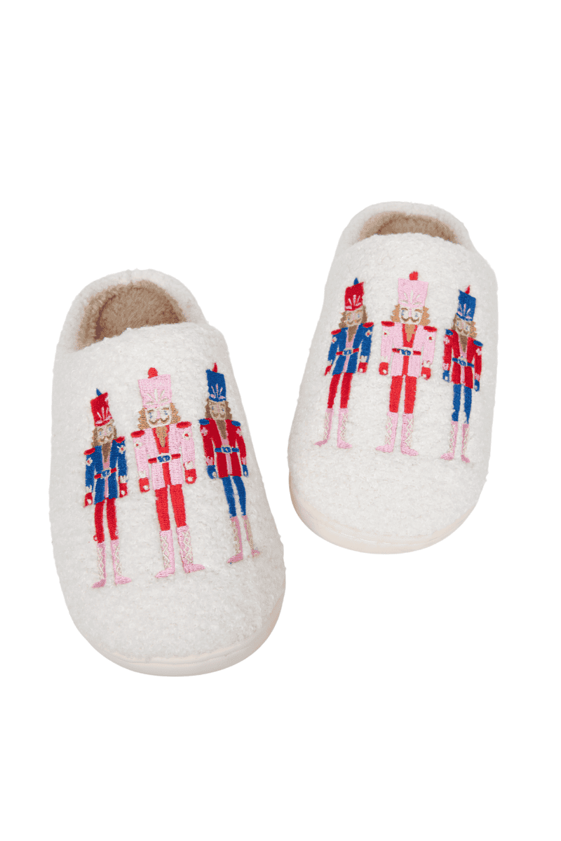 Katydid - Nutcrackers Christmas Holiday Sherpa Slippers