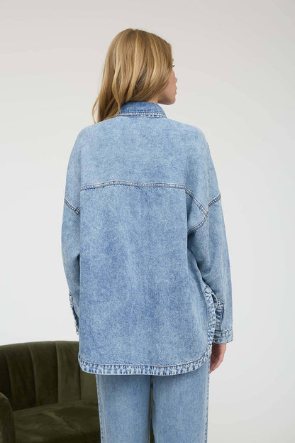 Chambray Button Down Shirt-TPT