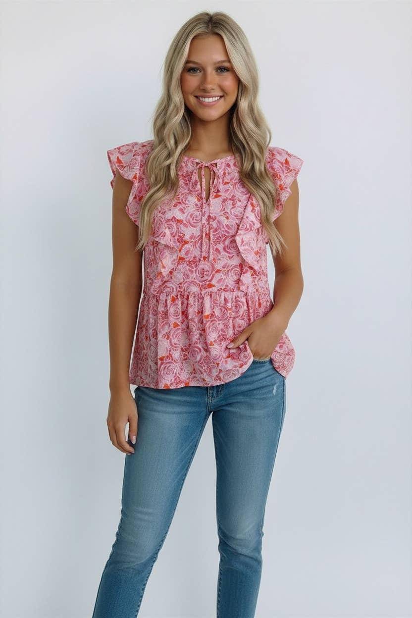 Babydoll Floral Blouse-TPT