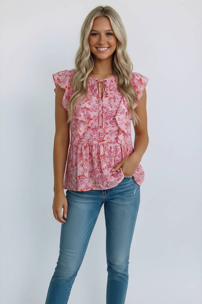 Babydoll Floral Blouse-TPT