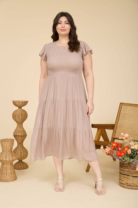 Curvy Tiered Midi Dress