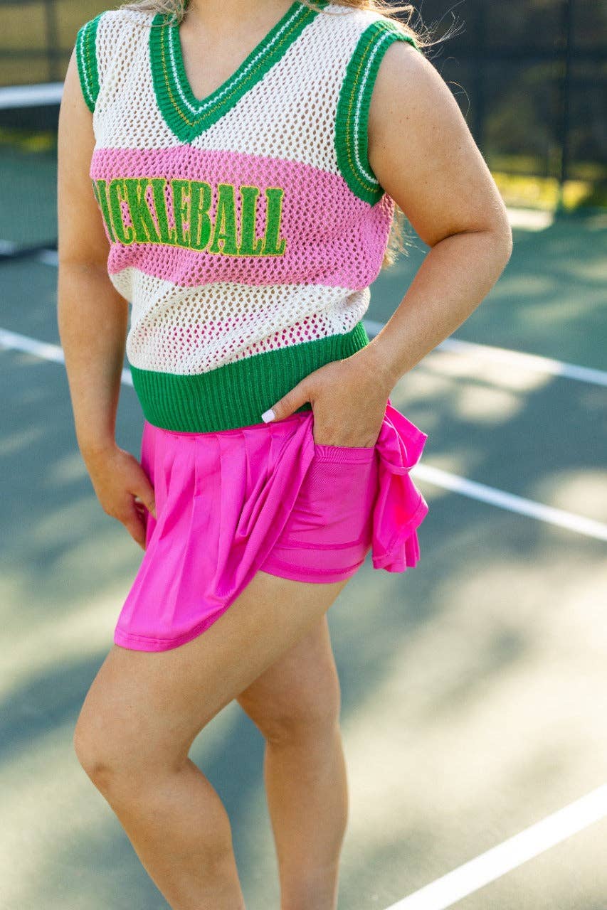 GRACE+EMMA by Southern Grace - Hot Pink Pleated Skort With Pocket
