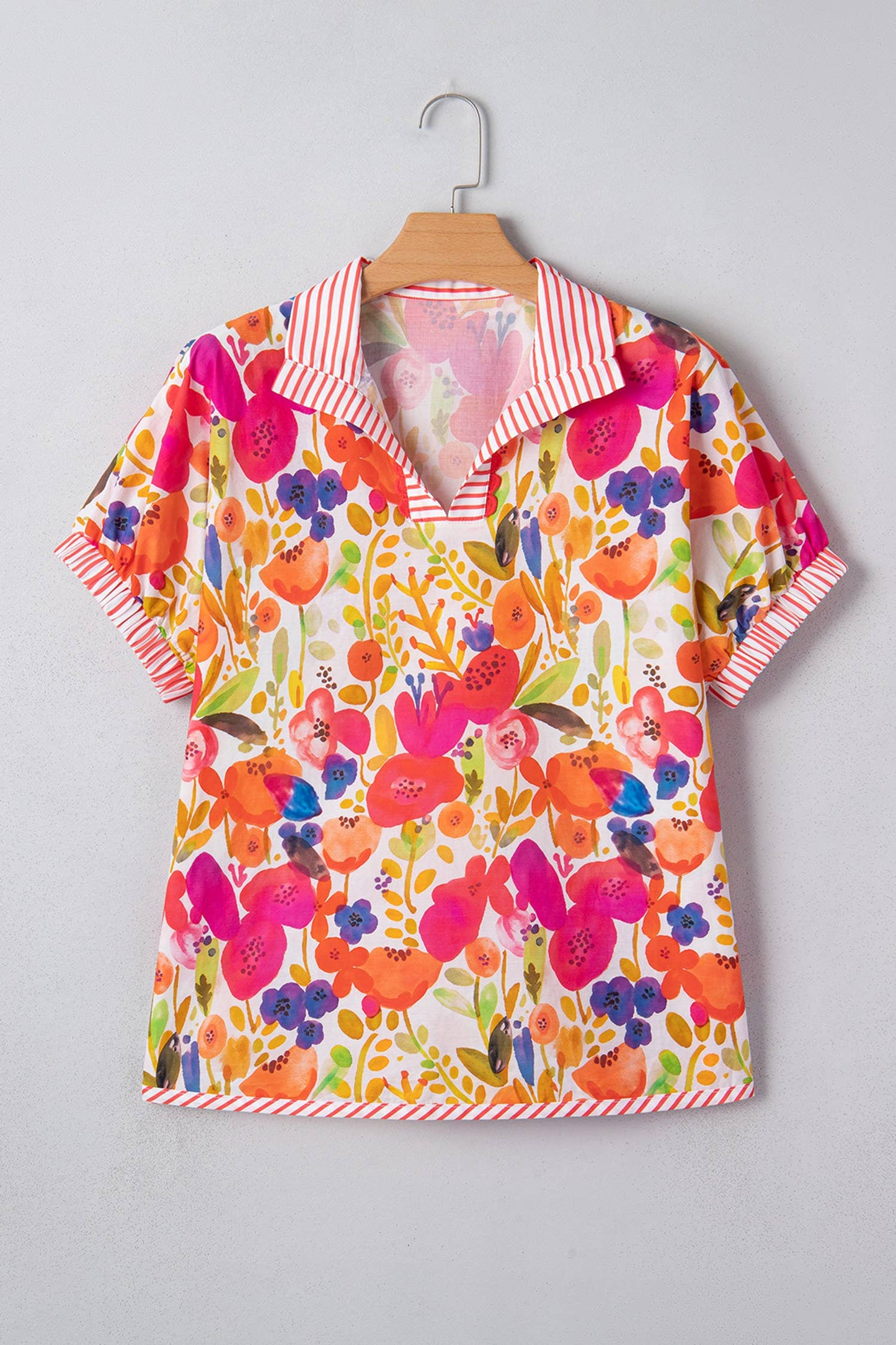 Striped Floral Blouse-TPT